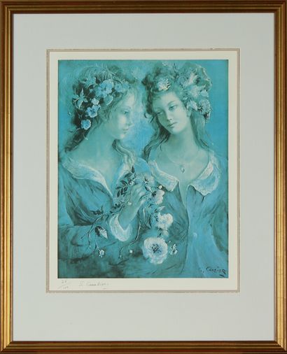 null GUY CAMBIER (1923-2008)

Two young girls with flowers on a blue background

Lithograph...
