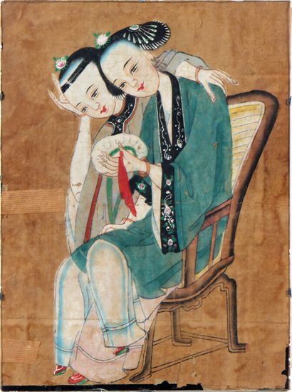 null ÉCOLE MODERNE CHINOISE

Deux femmes assises regardant une coupe en porcelaine

Gouache...