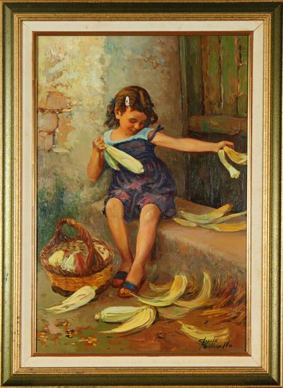 null MODERN SCHOOL

Girl with Corn on the Cob

Oil on panel, signed lower right Gemito...