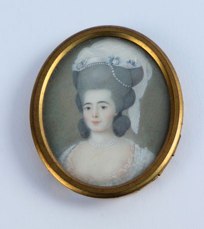 null ÉCOLE FRANÇAISE DE LA FIN DU XVIIIE SIÈCLE

Portrait de dame à la coiffe fleurie...