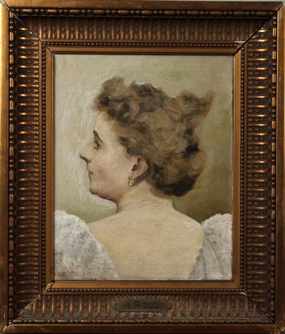 null ALFRED PHILIPPE ROLL (1846-1919) 

Profile of a woman seen from behind

Oil...