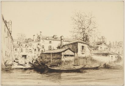 null AFTER EDGAR CHAHINE (1874-1947)

Squero, Venice

Etching, signed in the margin...