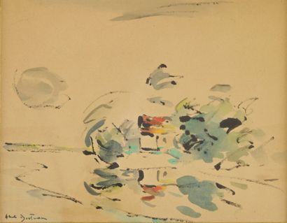 null ABEL BERTRAM (1871-1954)

Paysage à la maison

Encre et aquarelle sur papier,...