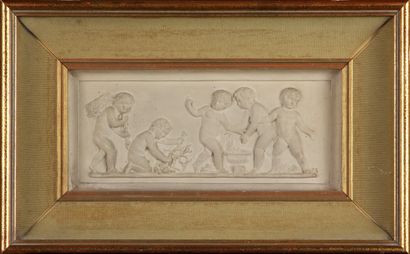 null ATTRIBUTED TO BERTEL THORWALDSEN (1768/70-1844)

Suite of three terracotta BAS-RELIEFS...