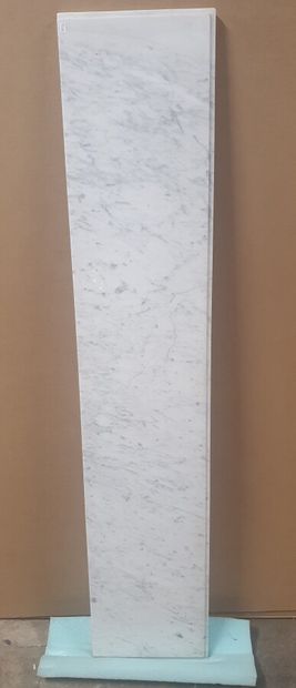 PLAQUE rectangulaire en marbre blanc de Carrare...