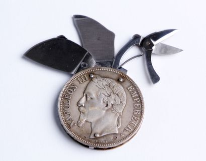 PIECE of five franc in silver 1863 with the...