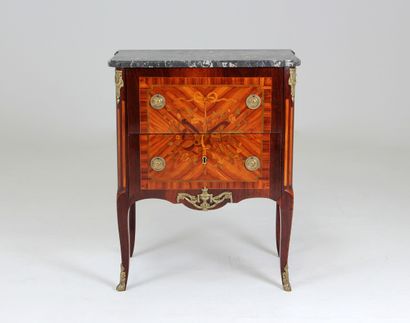 Small COMMODE in rosewood and amaranth veneer...