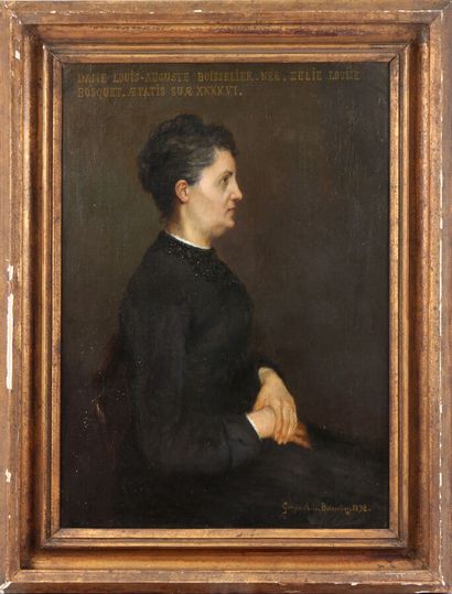 GEORGES ALEXANDRE LUCIEN BOISSELIER (1876-1943) 
Portrait de femme assise de profil,...