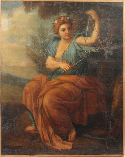 null FRENCH SCHOOL XIXth CENTURY

Terpsichore, Muse of the dance

Oil on canvas

Worn,...