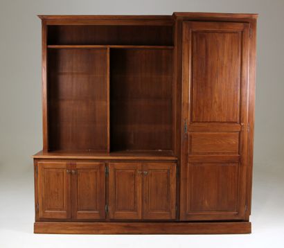 ** Bookcase in natural wood and melamine...