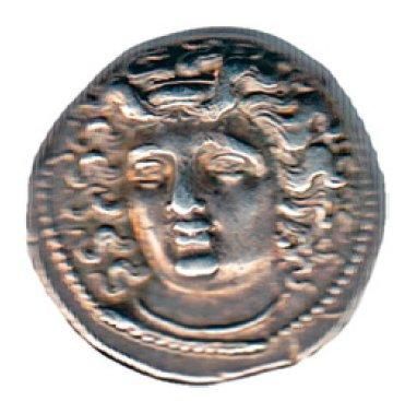 THESSALIE Larissa (350-325 av. J.-C.). Drachme. 6,08 g. Tête de la nymphe de face....