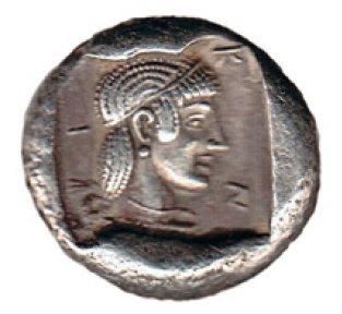 CARIE: Cnide (520-500 av. J.-C.) Drachme. 6,20 g. Protomé de lion à droite. R/ Tête...