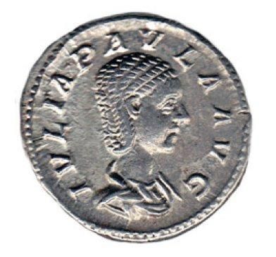 null JULIA PAULA, épouse d'Elagabale (219) Denier. Son buste à droite. R/ La Concorde...