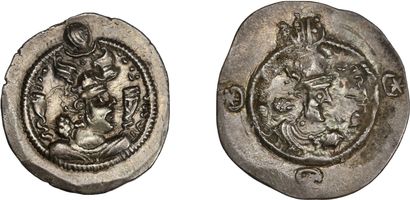 Lot de 10 drachmes et une demi drachme sassanides...