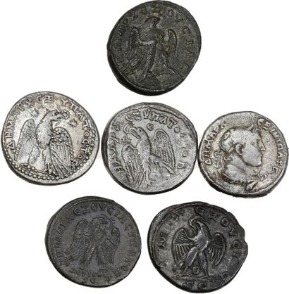 null Lot de 6 tétradrachmes romains coloniaux pour la Syrie. Trajan - Caracalla -...