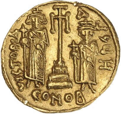 null CONSTANS II (641-668), CONSTANTIN IV, HÉRACLIUS et TIBÈRE

Solidus. Constantinople....