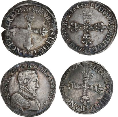 null HENRI II : Teston. 1554. Poitiers.

HENRI III : Quart d'écu : 2 exemplaires....