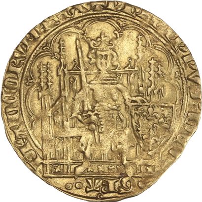  PHILIPPE VI de Valois (1328-1350) 
Écu d'or à la chaise. 4,46 g. 
D. 249. 
Flan...
