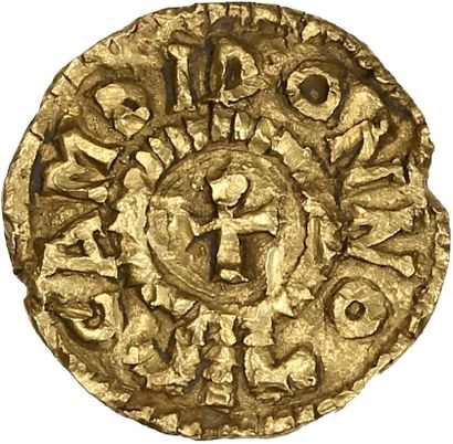 null BRETAGNE, Campbon (VIe siècle)

Triens, monétaire FRANCIO. 1,25 g.

Deux personnages...