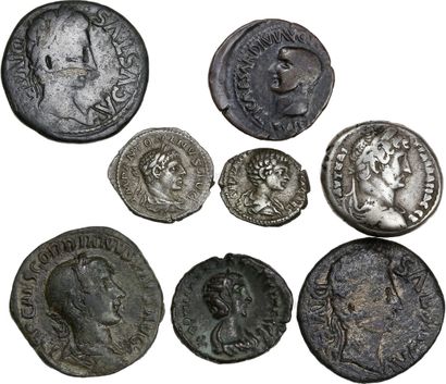 Lot de 8 monnaies romaines et provinciales...