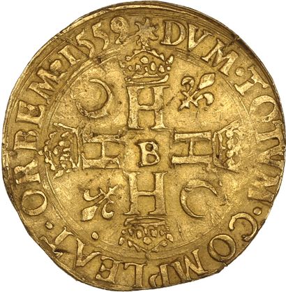 null FRANÇOIS II (1559-1560)

Double Henri d'or au nom d'Henri II. 1559. Rouen. 7,27...