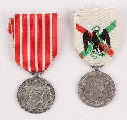 null FRANCE 

SECOND EMPIRE 

Two medals : 

-Medal of Mexico by BARRE. In silver....