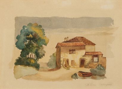 null ALICE LOMPERE and LUCIEN LOMPERE (XXth CENTURY) 

House in the country

Two...