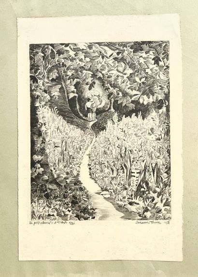 null SUZANNE TOURTE (1904-1979)

Walk in the garden of Eden or the little path

Etching,...
