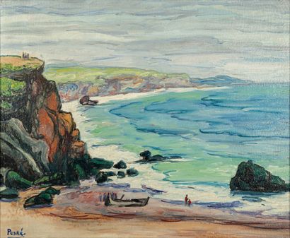 null JEAN PESKÉ (1870-1949)

Côte rocheuse bretonne (Le Pouldu ?)

Huile sur toile,...