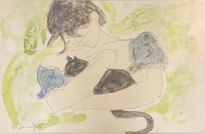 null ALAIN BONNEFOIT (NÉ EN 1936)

Jeune fille au chat

Encre et aquarelle sur papier,...