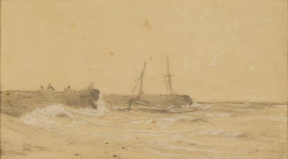 null EUGÈNE ISABEY (1803-1886)

Bord de mer à Dieppe

Crayon et gouache sur papier,...