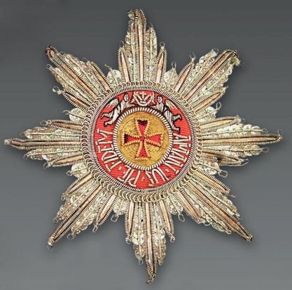 null EMPIRE DE RUSSIE Plaque de chevalier de 1ère classe (grand croix), 85 x 85 mm,...