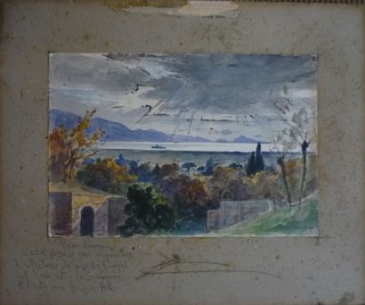 null Pierre GUSMAN (1862 - 1942).
Vue de Pompei.
Dessin à l'aquarelle, signé en bas...