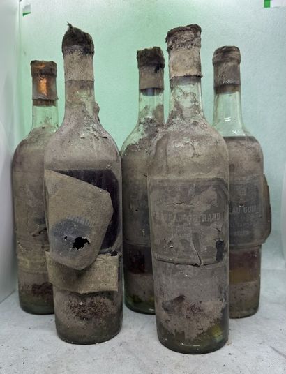 null 5 bouteilles Château GUIRAUD, 1° cru Sauternes1920 (eta, ea, 1 MB, 1 B, 1 V,...
