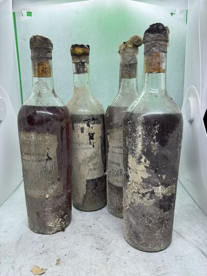 null 4 bouteilles Château LA TOUR BLANCHE, 1° cru Sauternes1928 (eta, 3 B, 1 V)