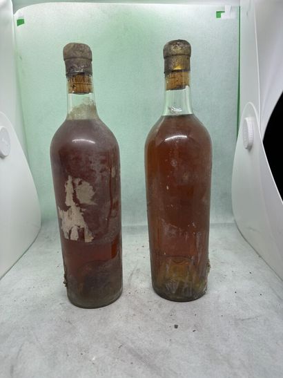 null 2 bouteilles Château CLIMENS, 1° cru Barsac 1928 (SE, TLB)
