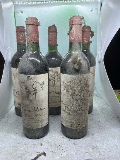 null 5 bouteilles Château CLERC-MILON, 5° cru Pauillac 1986 (es, elt, 2 J)