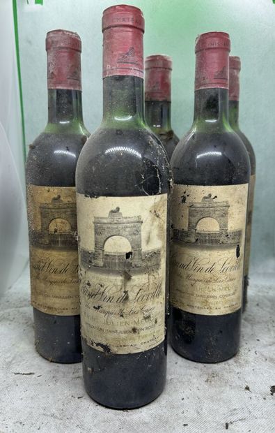 null 6 bouteilles Château LÉOVILLE-LAS-CASES, 2° cru Saint-Julien 1971 (ela, et,...