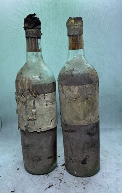 null 2 bouteilles Château FILHOT, 2° cru Sauternes1928 (1 ea B, 1 eta, V, capsule...