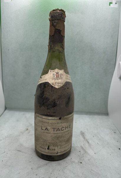 null 1 bouteille LA TÂCHE, DRC 1938 (capsule très abîmée, MB/B, ela)