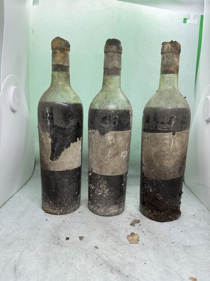 null 3 bouteilles Château CLIMENS, 1° cru Barsac 1929 (B/V, ea, fânée, 1 eta)