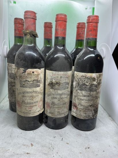 null 6 bouteilles Château GRAND-PUY-LACOSTE, 5° cru Pauillac 1985 (ett, ela, 3 J,...