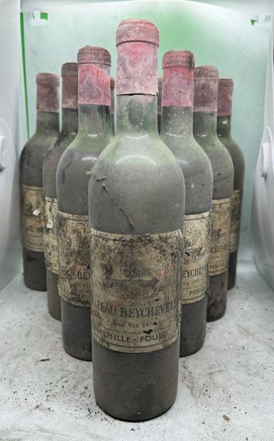 null 10 bouteilles Château BEYCHEVELLE, 4° cru Saint-Julien 1970 (ela, ett, ets,...