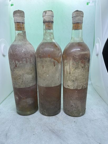 null 3 bouteilles Château DE ROLLAND, Barsac 1928 (ea/eta, 2 LB, 1 MB)