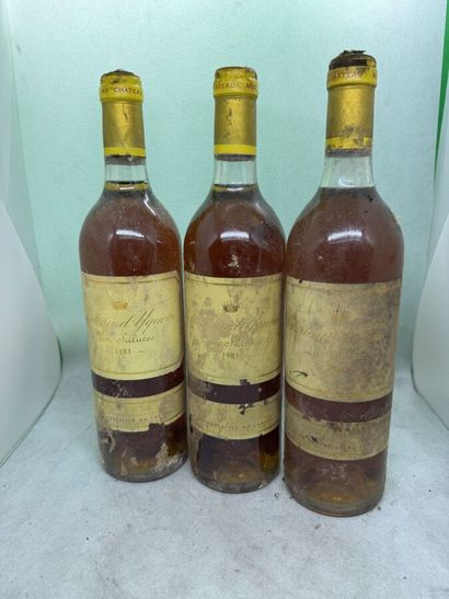 null 3 bouteilles Château D'YQUEM, 1er cru supérieur Sauternes1983 (ela, 1 J)