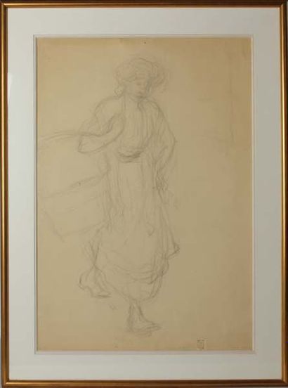 null C54. Théophile Alexandre STEINLEN (1859-1923).  Femme portant un panier. Dessin...