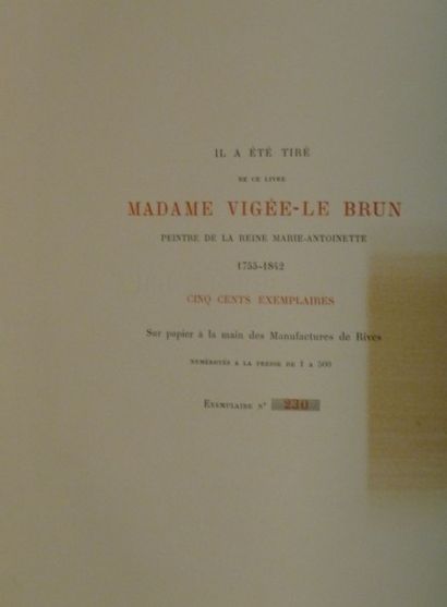 null Mme Vigée Le Brun, Paul de Nolhac, 1 vol.

