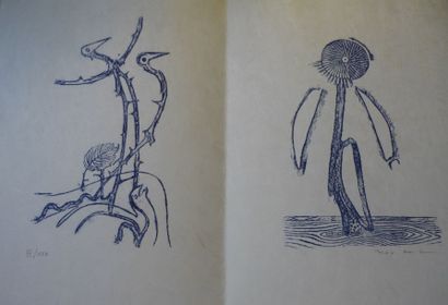 Max ERNST / Jean TARDIEU. Deserts plissés. 1973. Ex. n° 4. Planches signées au c...