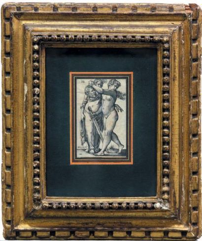 D'après Hans Sebald BEHAM, XVe siècle Judith et Holopherne Gravure en noir. Haut.:...