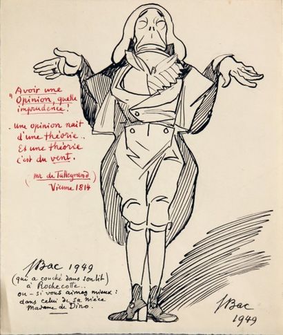 Ferdinand BAC (Stuttgart, 1859 - Paris, 1952) TROIS CARICATURES POSTHUMES DU PRINCE...